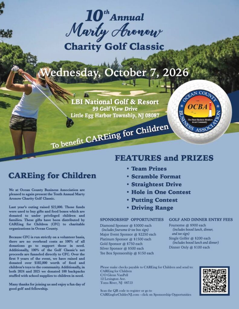 2026 Marty Aronow Charity Golf Classic flyer